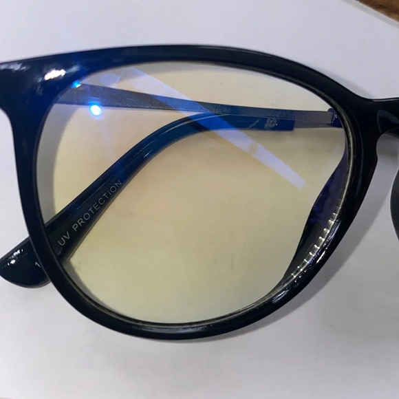 Nordstrom Black Round Sunglasses Blue Light Filtering - Picture 8 of 11